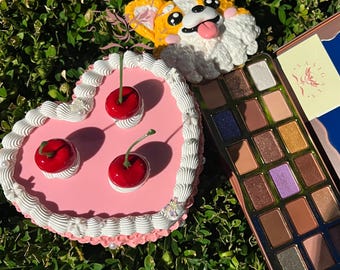 Joyero Decoden de color cereza rosa
