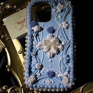 Blue Ornate Cake Inspried Decoden Phone Case For All Brand