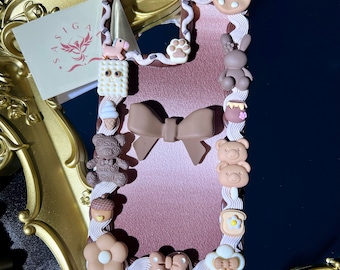 Capa de telefone Decoden inspirada em sobremesa marrom tiramisu para todas as marcas