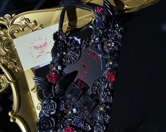 Black Lace Goth Decoden Phone Case For All Brand