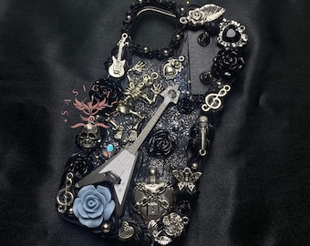 ブラック＆シルバーのパンクゴスDecodenスマホケース（全ブランド対応）