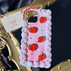Red Strawberry Fake Cake Decoden Phone Case For All Brand