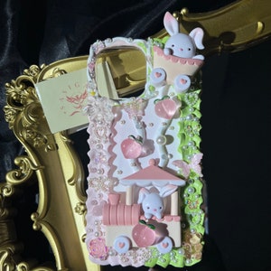 Kawaii Bunny Garden Decoden Phone Case For All Brand