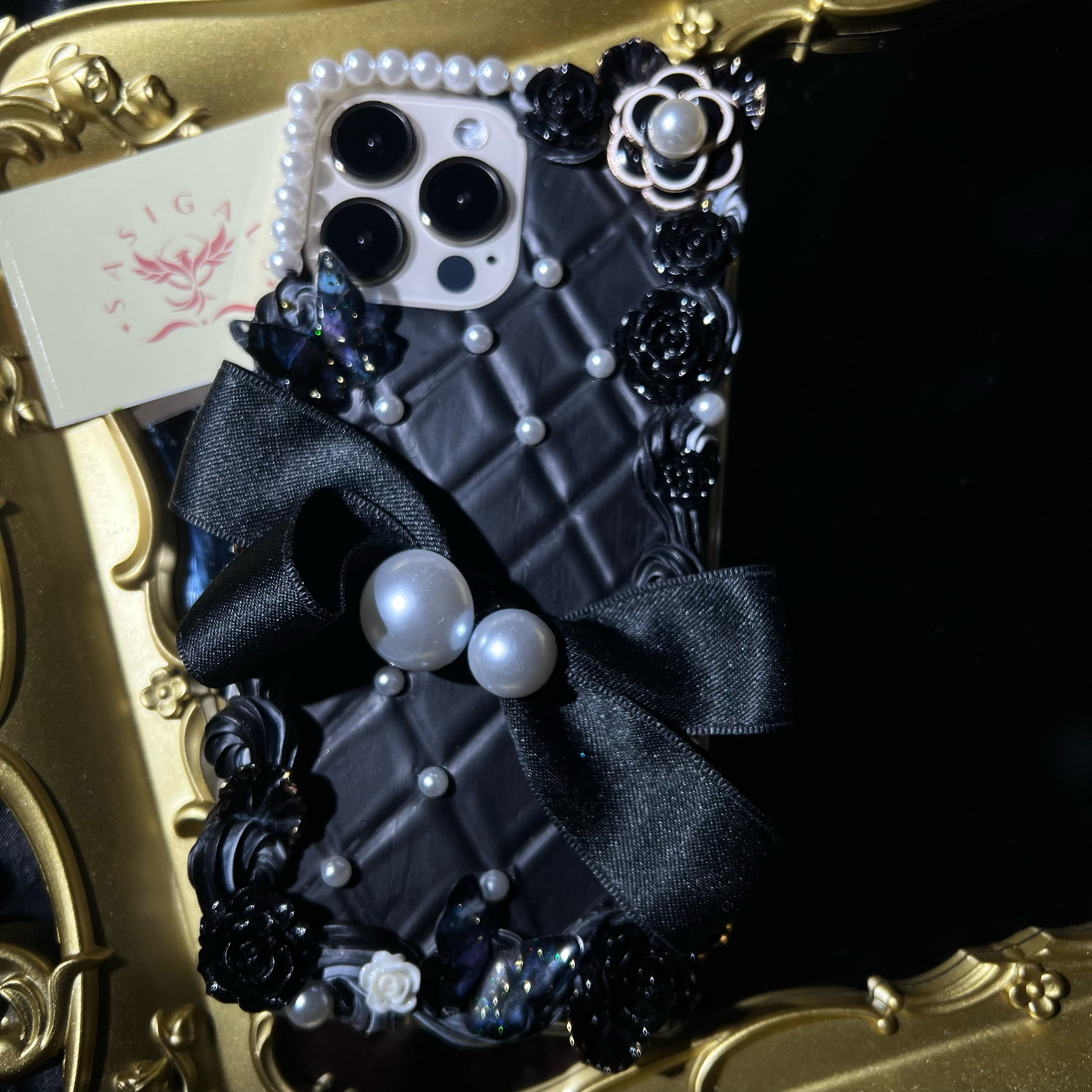 Elegant Black Bowtie Decoden Phone Case For All Brand