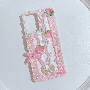Wonderland Pink Peach and Rabbit Decoden Phone Case For All Brand
