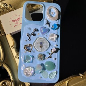 Pastel Blue floral Mosaic Phone Case For All Brand image 1