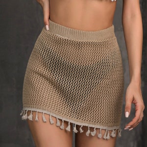 Crochet Mesh Skirt Bikini Cover-Up | Beachwear | Swimsuit Cover-up | Sexy beach dress | Bikini wrap | Sarong