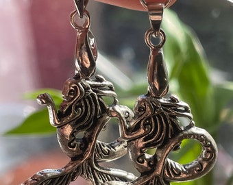 Silver Mermaid Charm Earrings