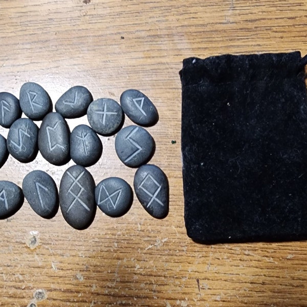 Micro handcarved rune set