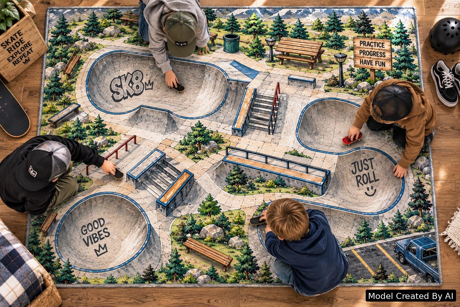 ラグ・カーペット challenger skateboard rug gallery1950 Skater Rugs Skateboarding - Etsy