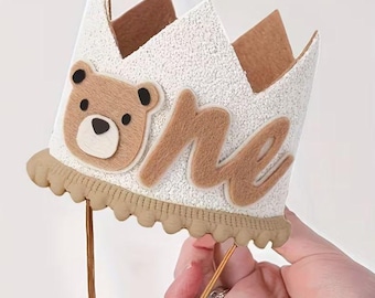 Bear First Birthday Boy Hat Party Hat For Birthday Outfit First Birthday Boy Crown Bear Baby Boy Birthday Theme Decor & Decorating Ideas