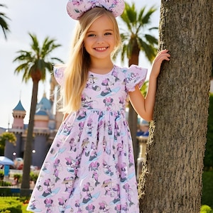 Girls Minnie Mouse Twirl Dress Tunic Magic Kingdom Twirl Dress Summer For Theme Park Vacations Toddler Tween Magic Castle Spring Dress
