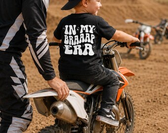 Kids Dirt Bike Shirt Black Braap Era Matching Moms and Toddler Motocross Racing Tee Graphic Shirt  Boy Girl Gift Ideas Birthday Shower Gift