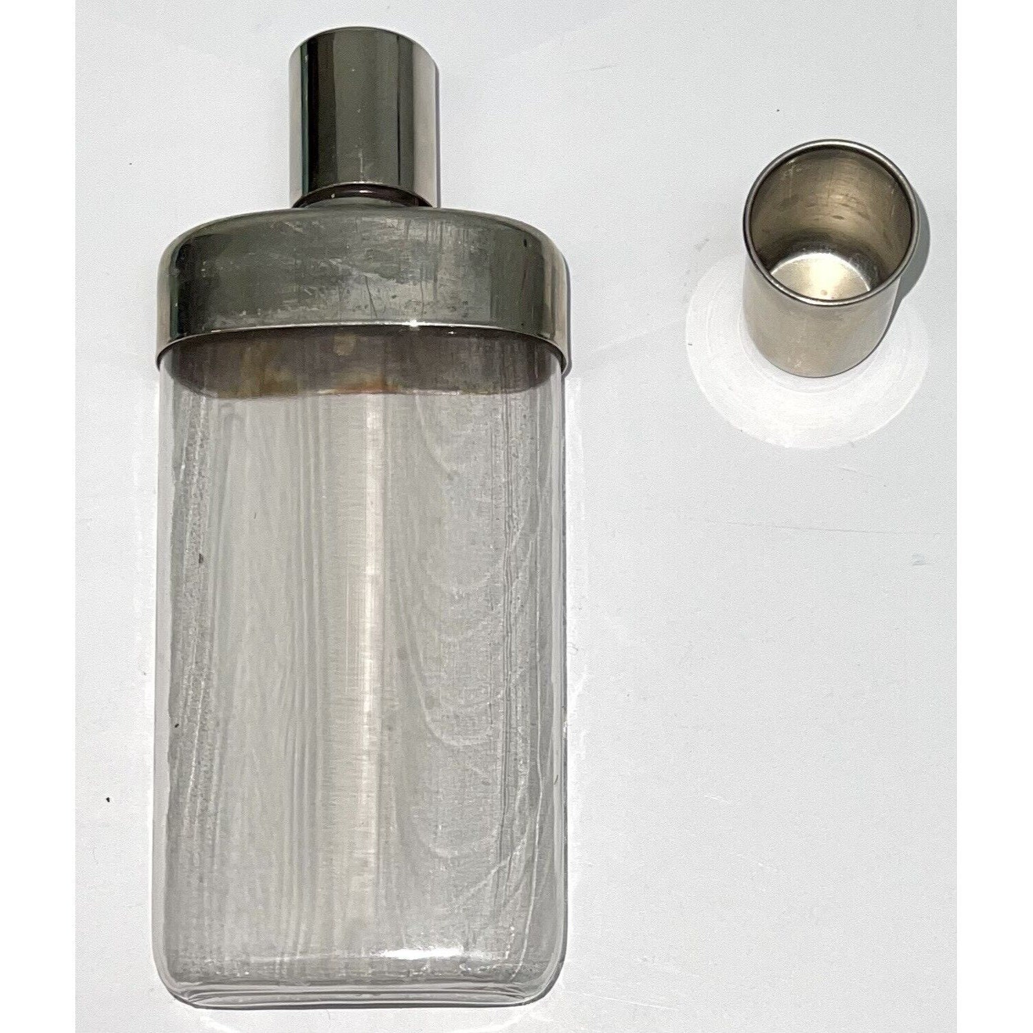 Flask Neck Lock VTG 7 Ladies Clear Plastic Hip FLASK in Turquoise/gold Kiss-lock POUCH ...