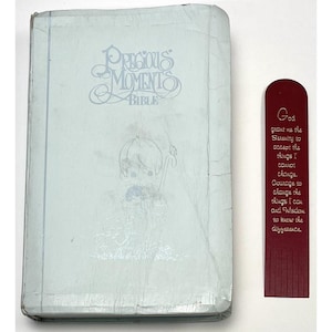 Precious Moments Bible New King James Blue (1999 Thomas Nelson) + Bookmark