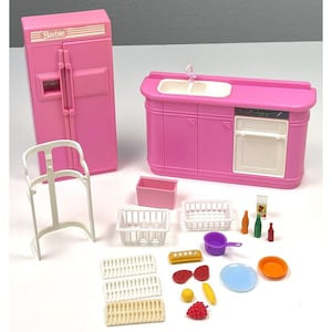 VTG 22pc Lot 1990s MATTEL Barbie Dream House Kitchen Set 8754 Replacement Pieces