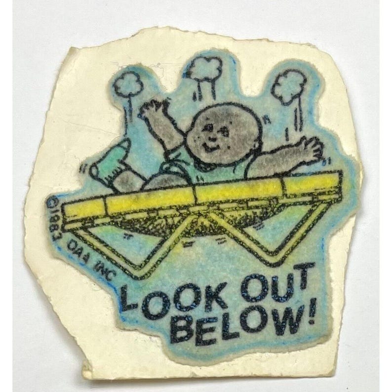 VTG 1983 Blue/yellow Cabbage Patch Kids Puffy Flocked STICKER ...