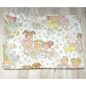 VTG 80s Performance Products Twin Size Cabbage Patch Kids Flat Sheet No-Iron USA