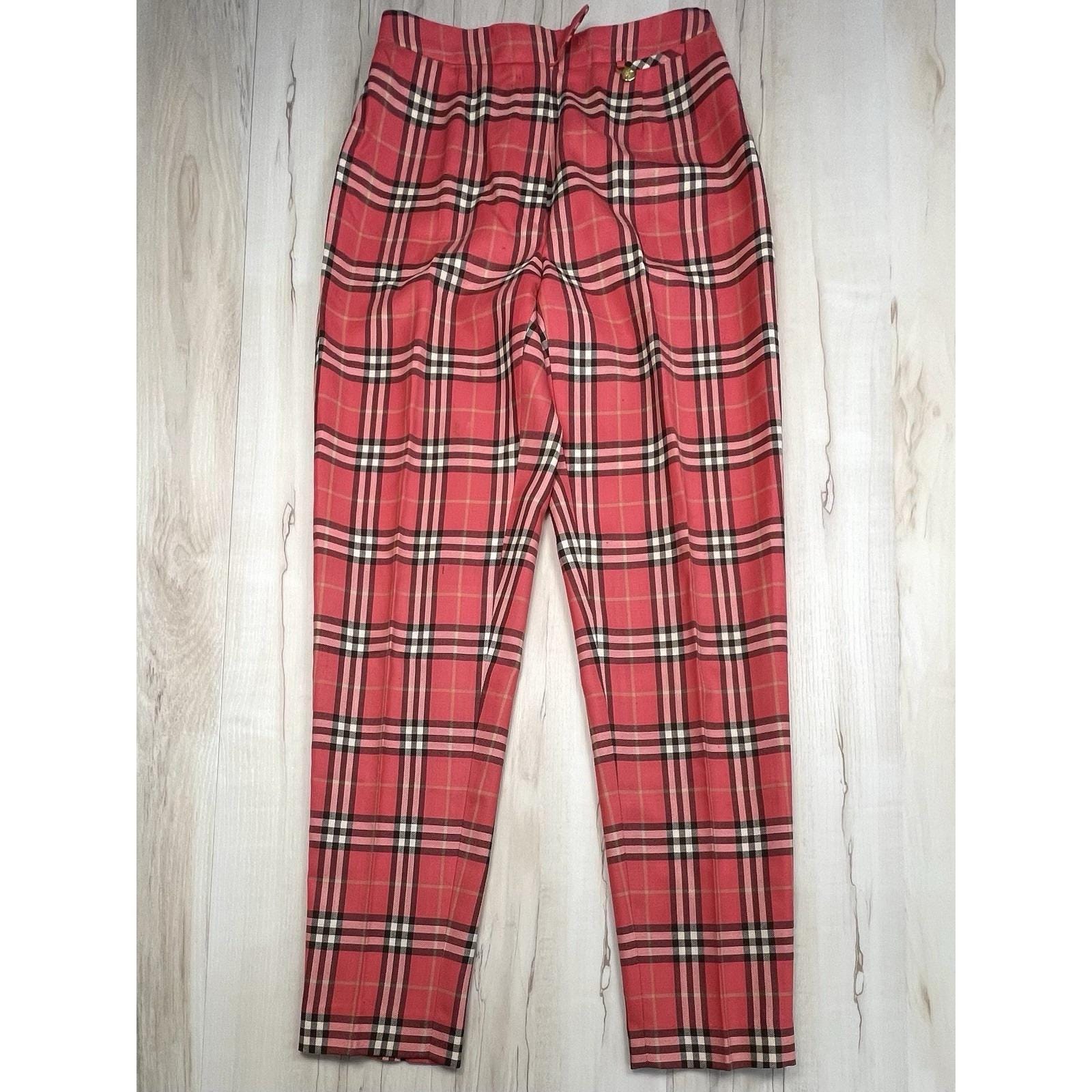 Vintage Burberry Plaid Pants - Etsy