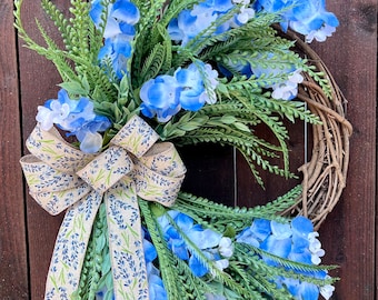 Bluebonnet Wreath for the Front Door, Texas Bluebonnets, Texas Wreath, Spring, Summer, Modern Wreath, Year Round, Texas Wreath for Door