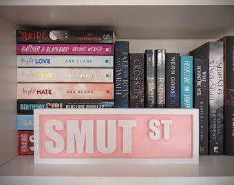 Smut Street Library Sign | 3D Printed Bookish Decor