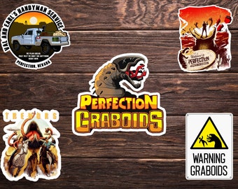 Tremors stickers | Graboid sticker, laptop, vinyl, movie holographic sticker- Set of 5