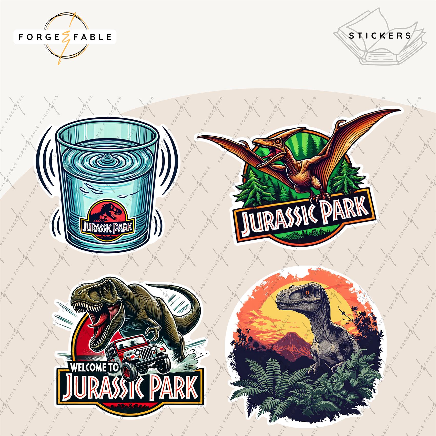 Jurassic Park Sticker Set: T-rex, Raptor & Pterodactyl - Iconic ...