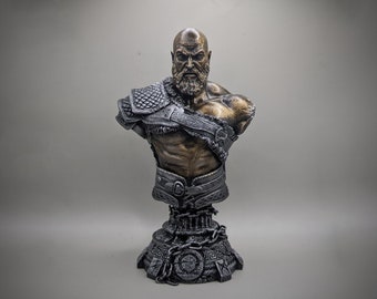 Kratos Bust | God of War resin 3d printed statue, 3d print gamer gift, gaming art home decor, viking vibes