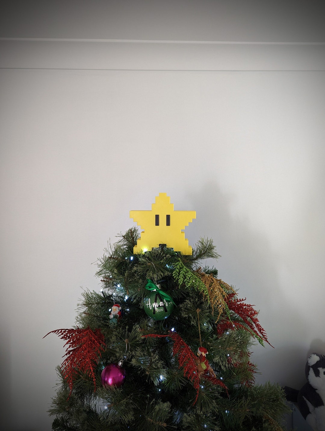 Retro Super Mario Star Tree Topper Christmas Tree Star Etsy