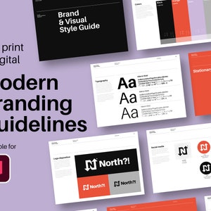 Mall för moderna varumärkesriktlinjer | Adobe InDesign-mall | Varumärkesbok | Varumärkesstilguide | Varumärkesriktlinjer | Varumärkesbok