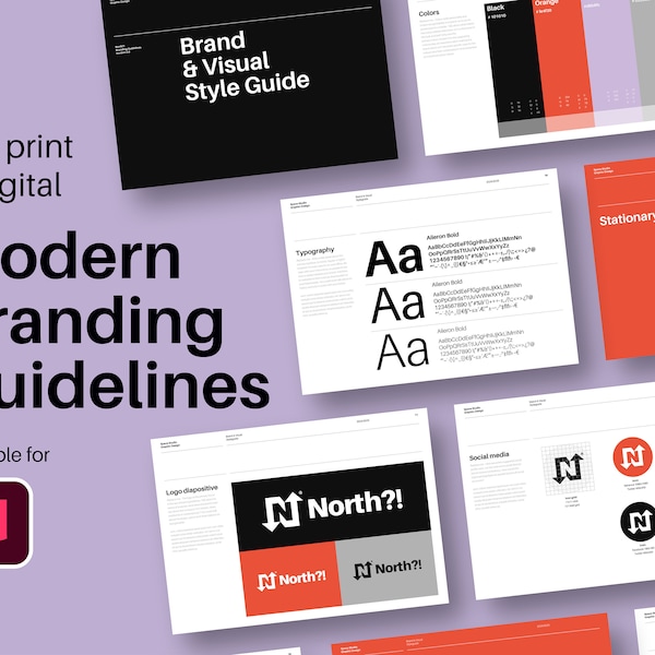 Modern Brand Guidelines Template | Adobe InDesign Template | Brand book | Brand Style guide | Brand Guidelines | Brand book