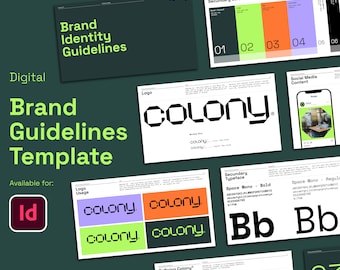 Brand Guidelines Template | Adobe InDesign Template | Brand Style Guide | Brand Manual Template | Branding Guidelines | BrandBook