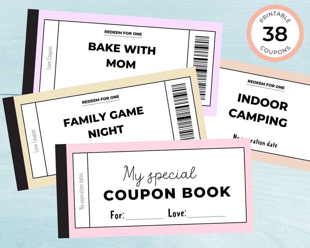 Printable Coupon Book for Kids, Coupon Book Template, Kids Coupon Book ...