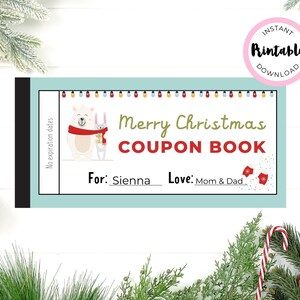 Printable Christmas Coupon Book | Kids Coupon Book | Christmas Coupons | Stocking Stuffer | Christmas Gift | Printable Coupons