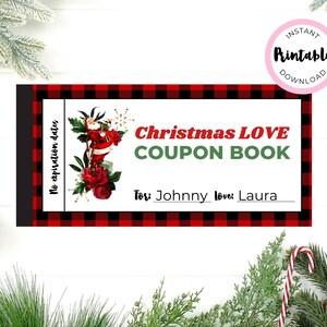 Libro de cupones de Navidad imprimible / Cupones de amor / Libro de cupones para marido / Relleno de medias / Cupones de Navidad / Libro de cupones
