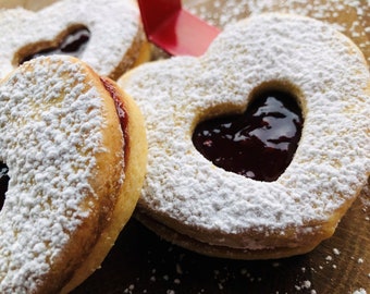 Linzer Jam Cookies (Heart-Shape)
