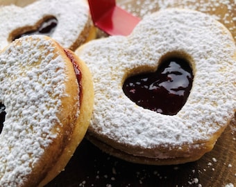 Linzer Jam Cookies (Heart-Shape)