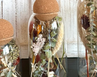 Eucalyptus Field Terrarium: Dried Flowers, Bookshelf & Desk Decor, Flower Vase - Gifts For Her