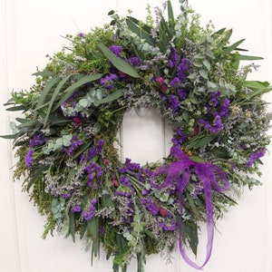 Wild Sea Lavender Eucalyptus Wreath / Front Door Wreath / Spring Wreath / Home Decor / Mothers Day / Gift Wild & Free Circle