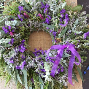 Wild Sea Lavender Eucalyptus Wreath / Front Door Wreath / Spring Wreath / Home Decor / Mothers Day / Gift image 3