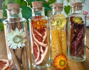 Spice, Orange & Candle Terrarium : Dried Flowers, Spice Jars - Kitchen Decor