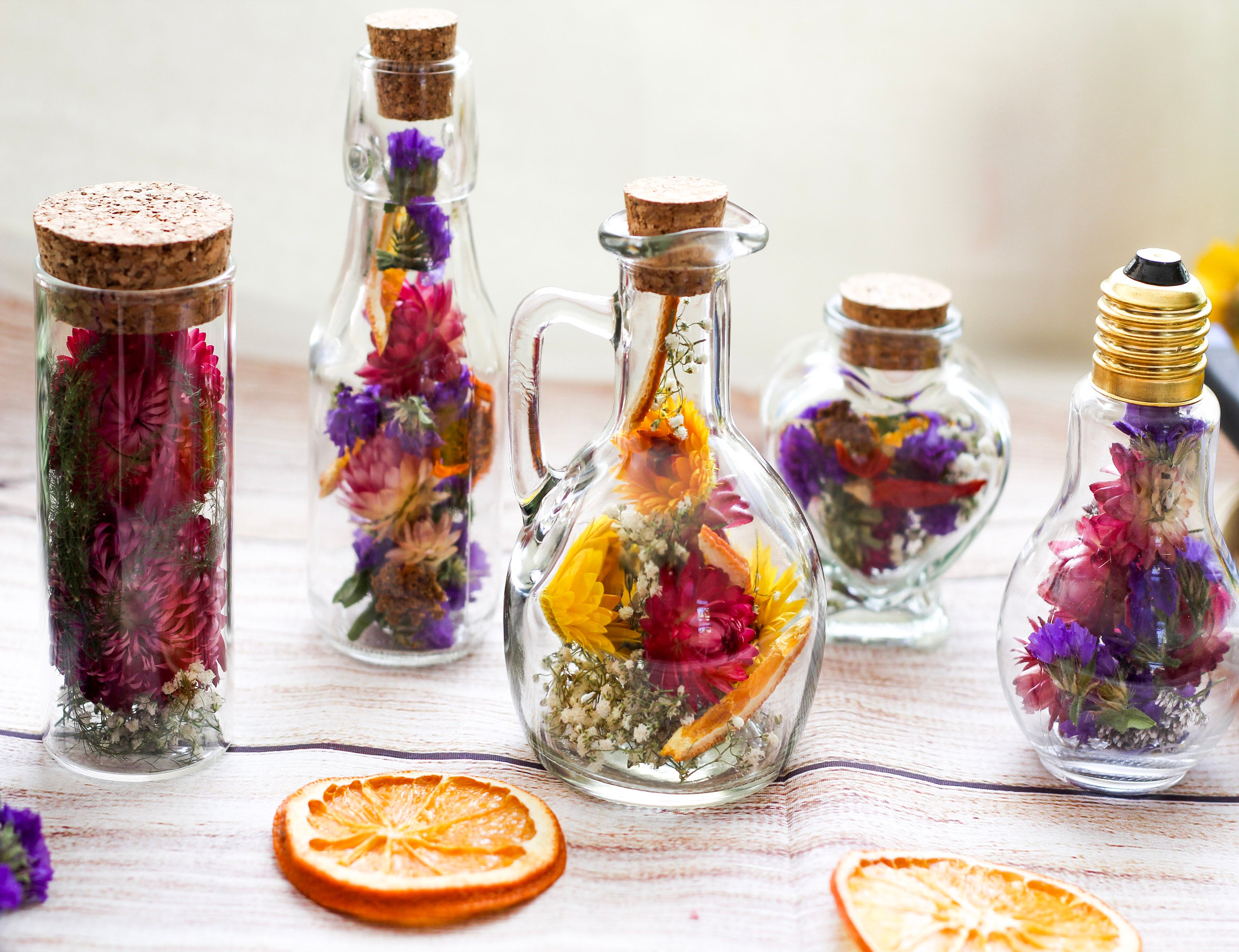 Real Flower Glass Terrariums : Apothecary Jar Bouquet + Home Decor