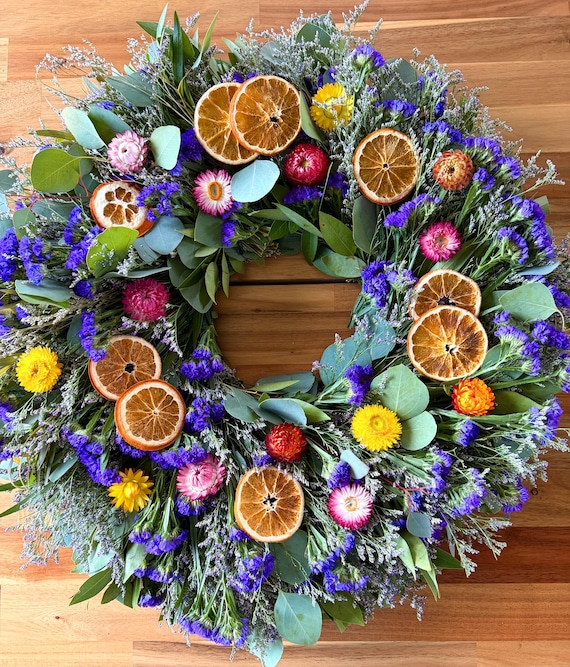 FRESH Flower Market Wreath: Front Door Summer Wreath, Romantic Home Decoration
