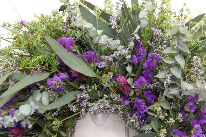 Wild Sea Lavender Eucalyptus Wreath / Front Door Wreath / Spring Wreath / Home Decor / Mothers Day / Gift image 6
