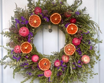 Wild Sea Lavender Citrus Wreath / Spring Wreath / Home Decor / Front Door Wreath / Mothers Day Gift / Etsy Pick