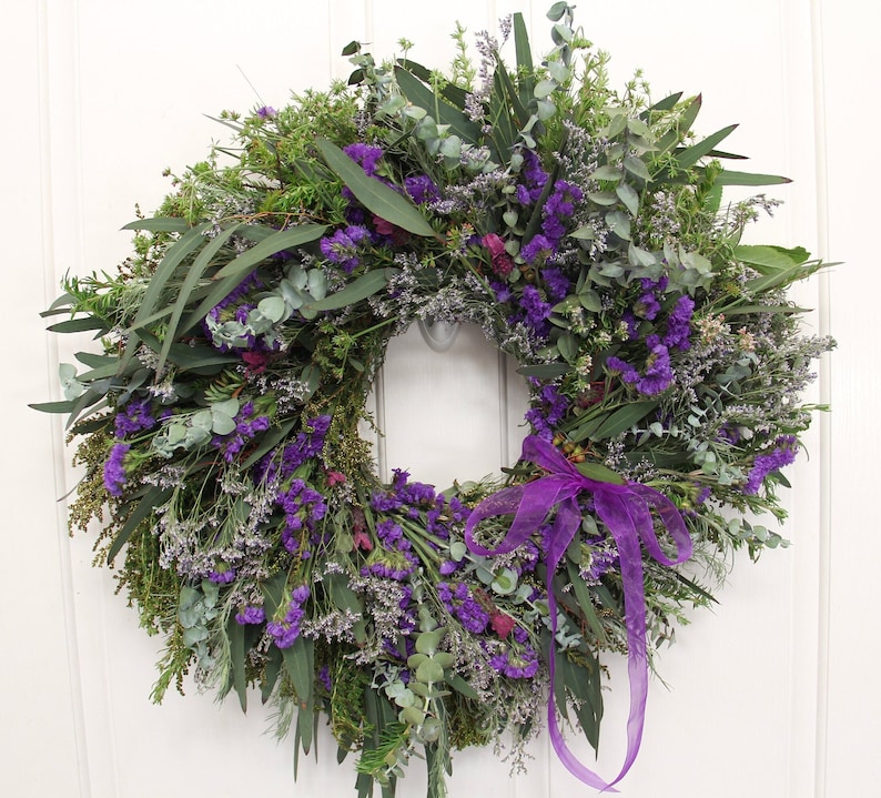 Wild Sea Lavender Eucalyptus Wreath / Front Door Wreath / Spring Wreath / Home Decor / Mothers Day / Gift Wild & Free Circle