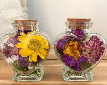 Heart Flower Terrariums (Set of 2) : Bookshelf & Desk Decor, Gifts For Her - Romantic Home