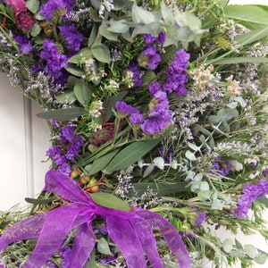 Wild Sea Lavender Eucalyptus Wreath / Front Door Wreath / Spring Wreath / Home Decor / Mothers Day / Gift image 2