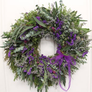 Wild Sea Lavender Eucalyptus Wreath / Front Door Wreath / Spring Wreath / Home Decor / Mothers Day / Gift image 5