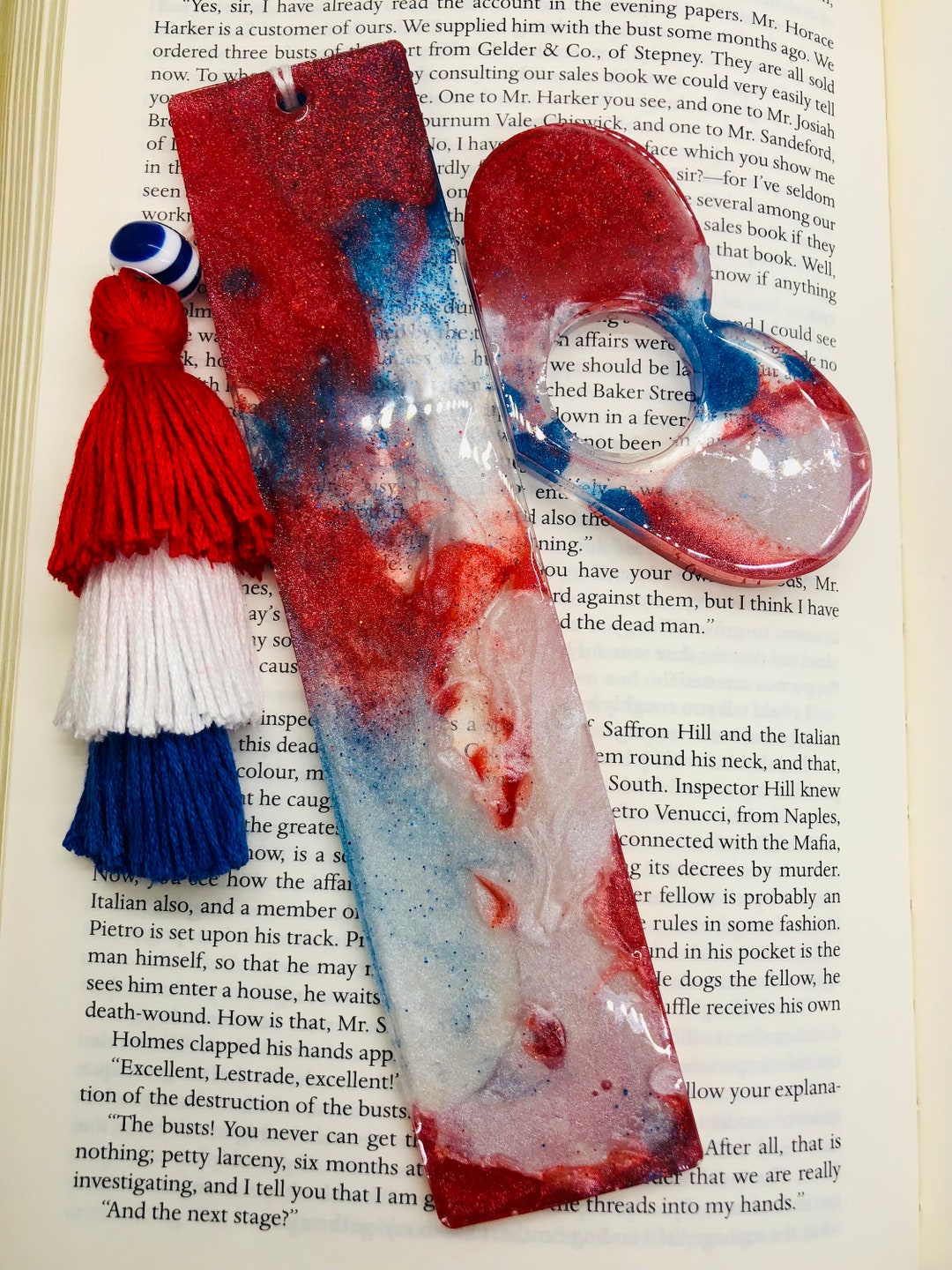 Rechless Bookmark Handmade Resin Bookmark With Tassel & Page Holder - Etsy